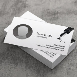 Writer Editor Custom Photo Minimalist Business Card