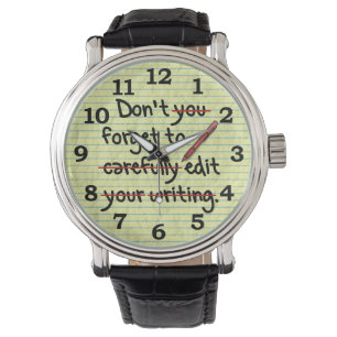 Writer Editor Editing Reminder Note Watch