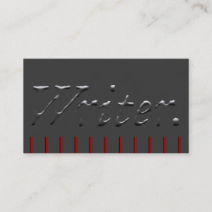 Writer Embossed with Red Pickets Business Card