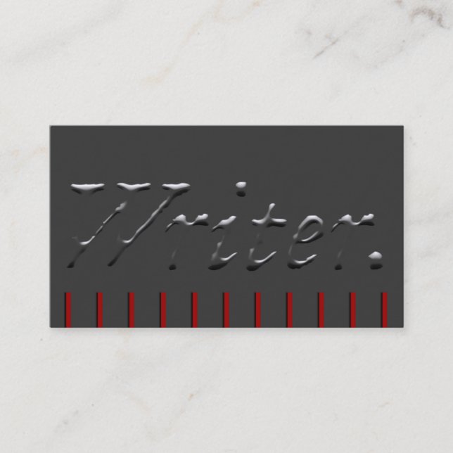 Writer Embossed with Red Pickets Business Card (Front)