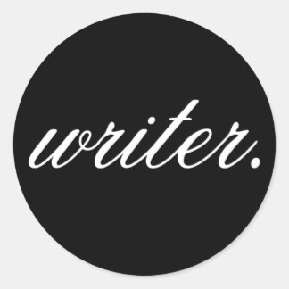 writer. (fancy, white on black) - Stickers