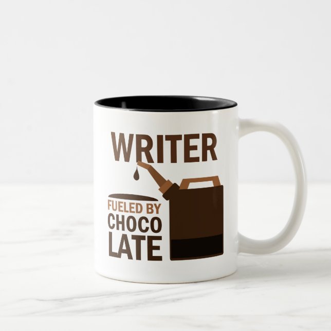 Writer Gift (Funny) Two-Tone Coffee Mug (Right)