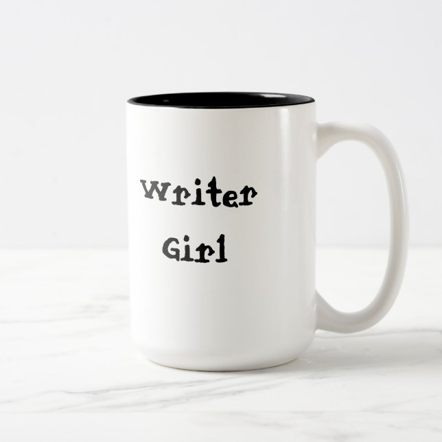 Writer Girl Two-Tone Coffee Mug (Right)