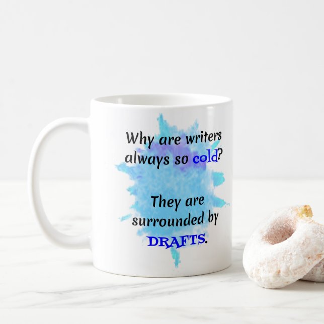 Writer Joke English Teacher Funny Gift Coffee Mug (With Donut)