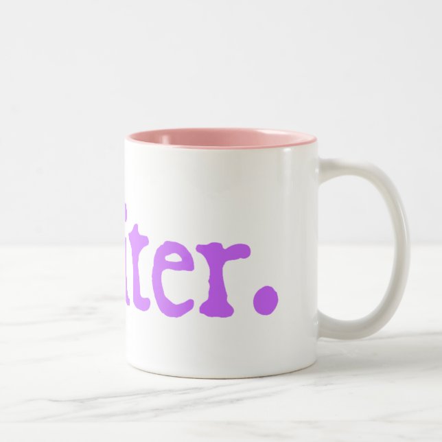 Writer (lavender lettering) Two-Tone coffee mug (Right)