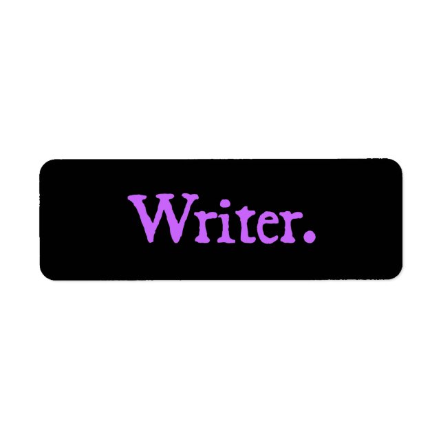 Writer Lavender Text Return Address Label (Front)
