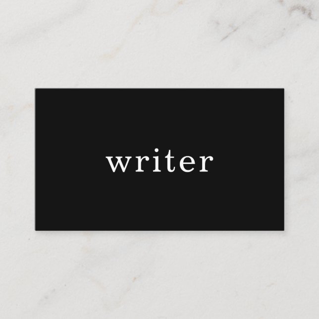 Writer Modern Black QR Code Business Card (Front)