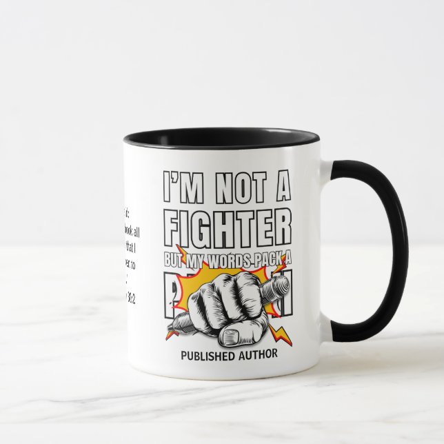WRITER NOT A FIGHTER Author NaNoWriMo Mug (Right)