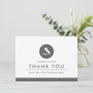Writer or Notary Minimal Flat Thank You Card