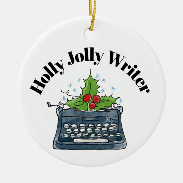 Writer Ornament Christmas Typewriter #1 (Front)