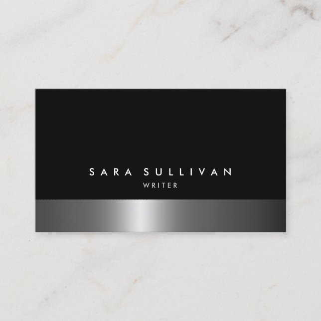 Writer Print Publishing Dark Chrome Business Card (Front)