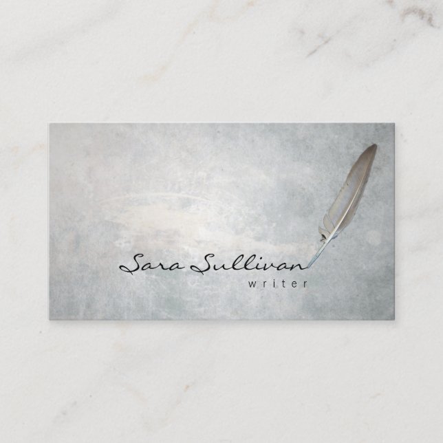 Writer Quill Pen Grunge Texture BusinessCard Business Card (Front)