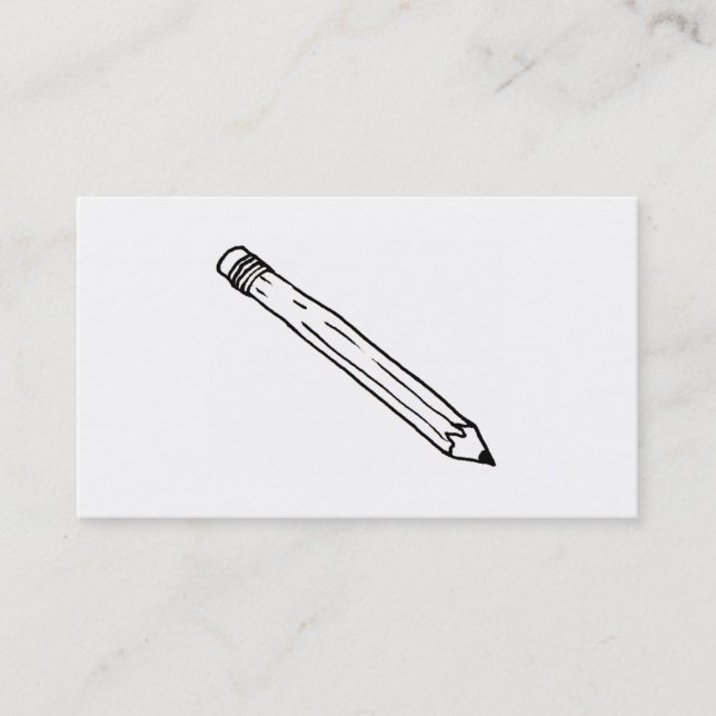 Writer reporter pencil drawing fun unique line art business card (Front)