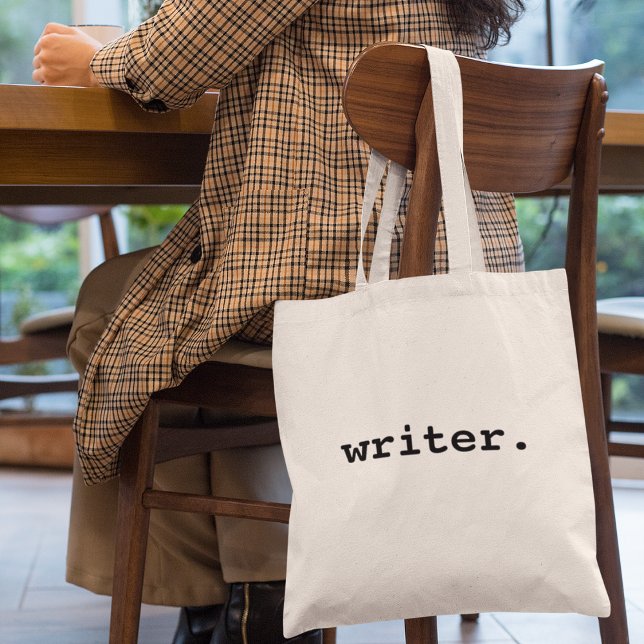 Writer Reusable Tote Bag (Customize to change text size, color or text style.)
