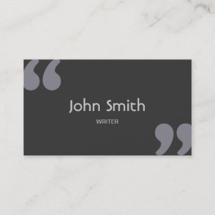 Writer Simple Quotation Marks Plain Business Card