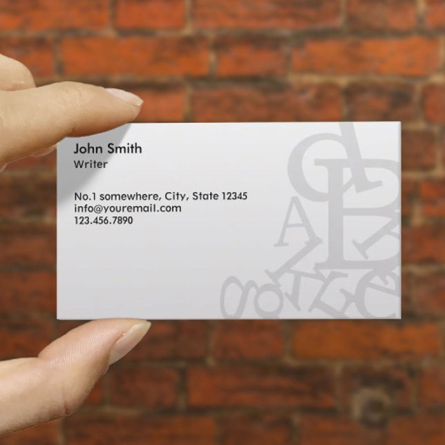 Writer Stylish Random Words Business Card (Creator Uploaded)