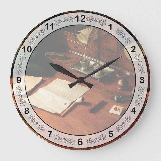 Writer - The desk of a gentleman  Large Clock (Front)