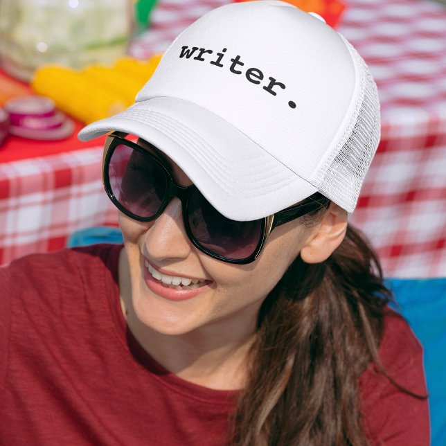 Writer  trucker hat (Customize to change text size, color or text style.)