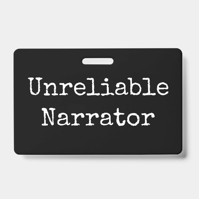 Writer - Unreliable Narrator I ID Badge (Front)