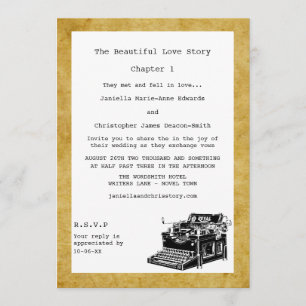Writer Vintage Typewriter Wedding Invitations