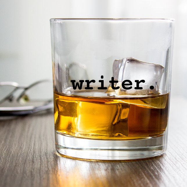 Writer Whiskey Glass (Customize to change text size, color or text style.)