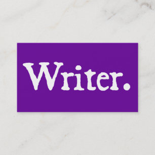 Writer White Lettering Business Card