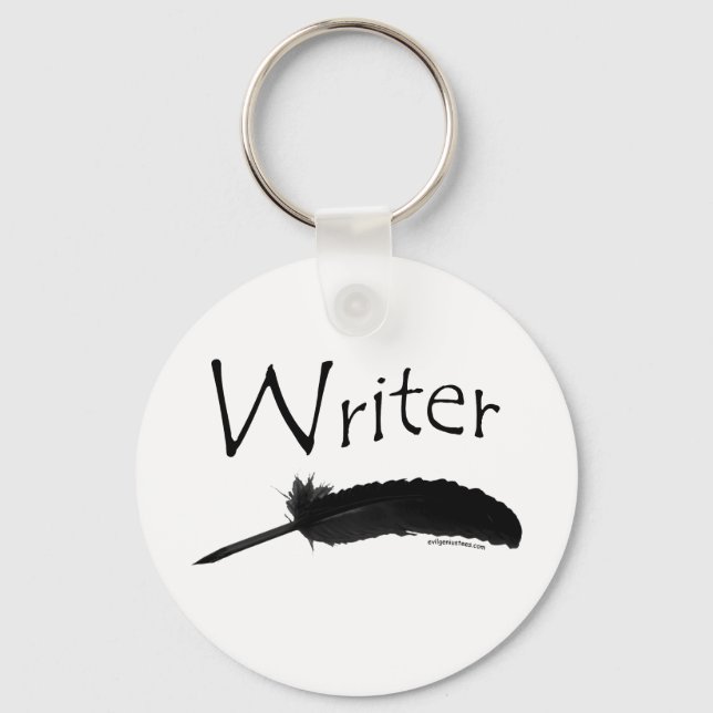 Writer with quill pen key ring (Front)