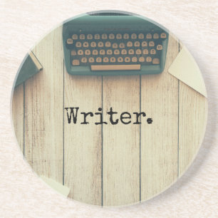 Writer writing desk retro typewriter coaster