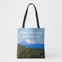 Writers Bag, Pretty Mountain Scene  Tote Bag