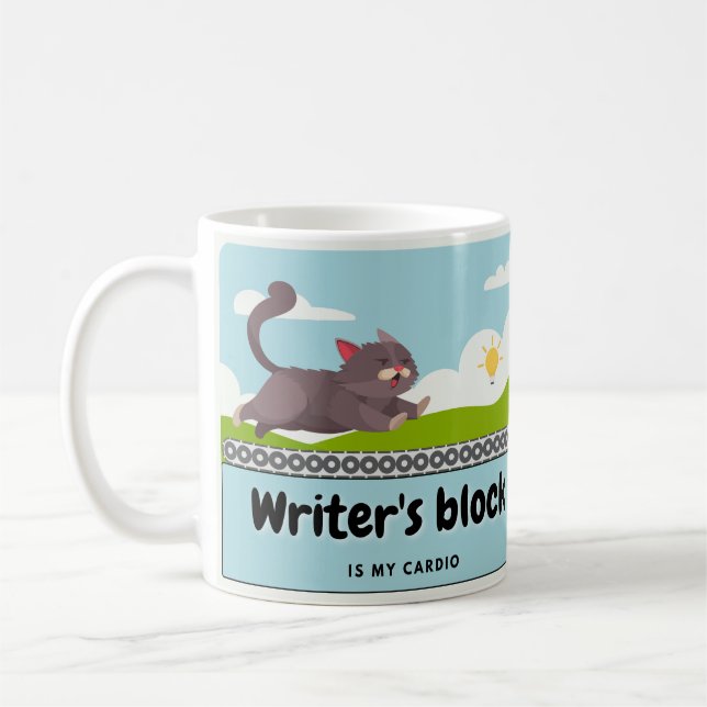 Writer's Block: Hilarious Writer's Comic Strip Coffee Mug (Left)