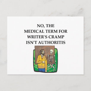 writer's cramp postcard