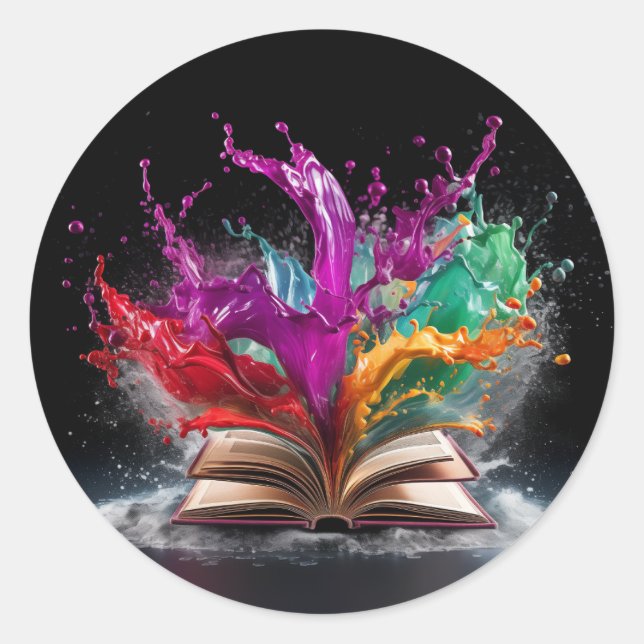 Writer's Delight Colourful Classic Round Sticker (Front)