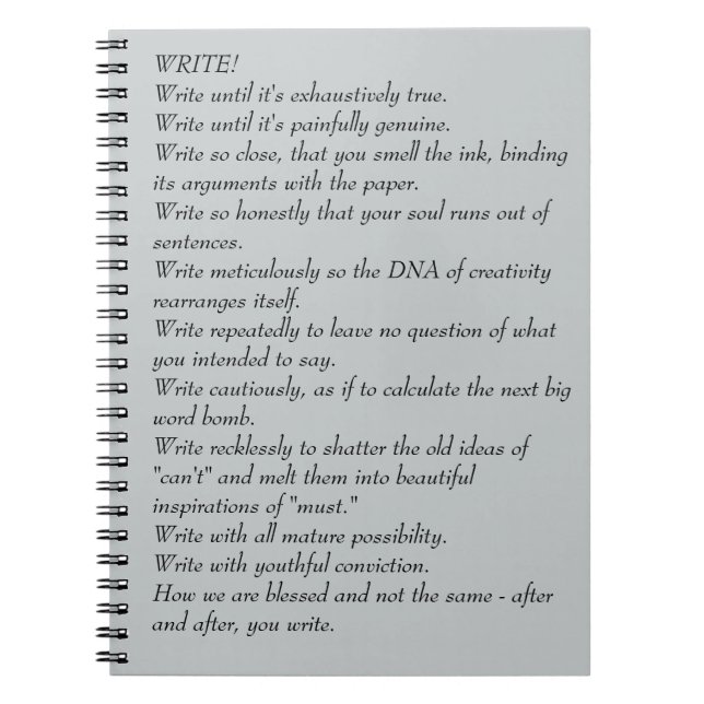 Writer's Journal - Cover Poem Compelling to Write (Front)