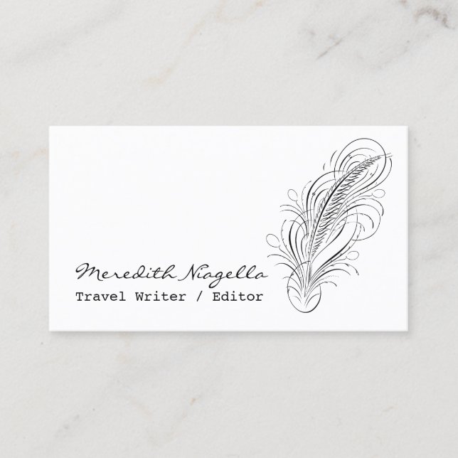 Writer's Quill Author Business Card (Front)