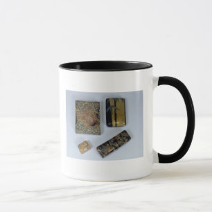 Writing case decorated with a cockerel mug