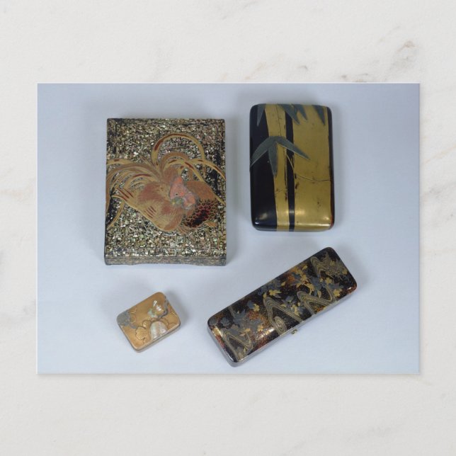 Writing case decorated with a cockerel postcard (Front)