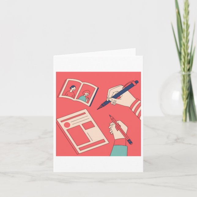 Writing Colourful Expressive Digital Art Illustrat Card (Front)