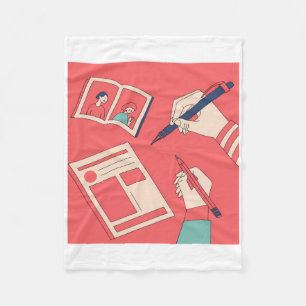 Writing Colourful Expressive Digital Art Illustrat Fleece Blanket