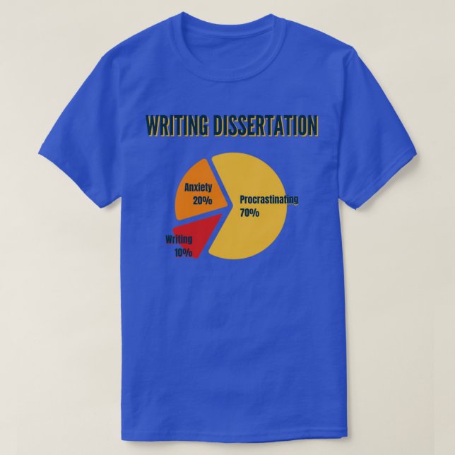Writing Dissertation 70 Procrastination Funny Grad T-Shirt (Design Front)
