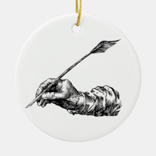 Writing Hand Ceramic Tree Decoration