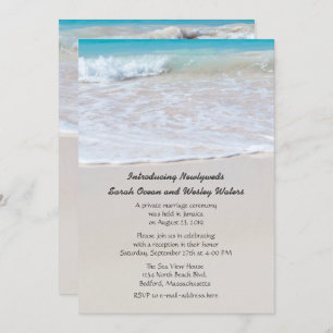 Writing in the Sand Wedding Announcement