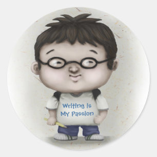 Writing is My Passion Classic Round Sticker
