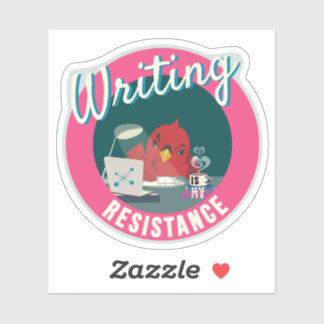 "Writing is My Resistance" compact circle