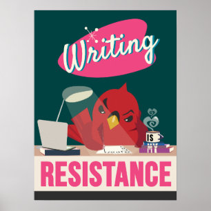Writing Is My Resistance – Retro Style Print