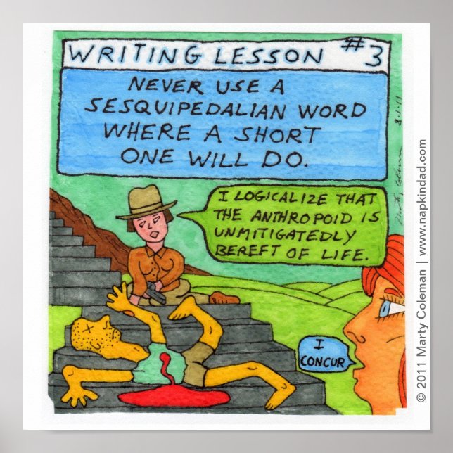 Writing Lesson #3 Poster (Front)