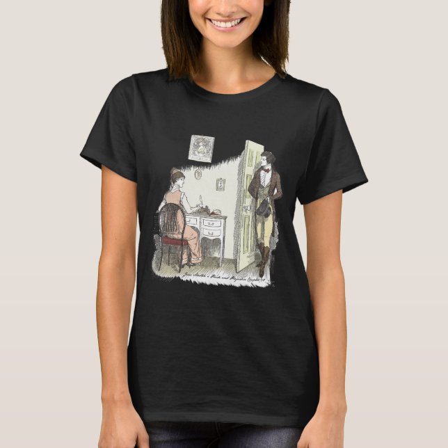 Writing Letters - Jane Austen Pride & Prejudice T-Shirt (Front)