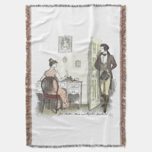 Writing Letters - Jane Austen Pride & Prejudice Throw Blanket