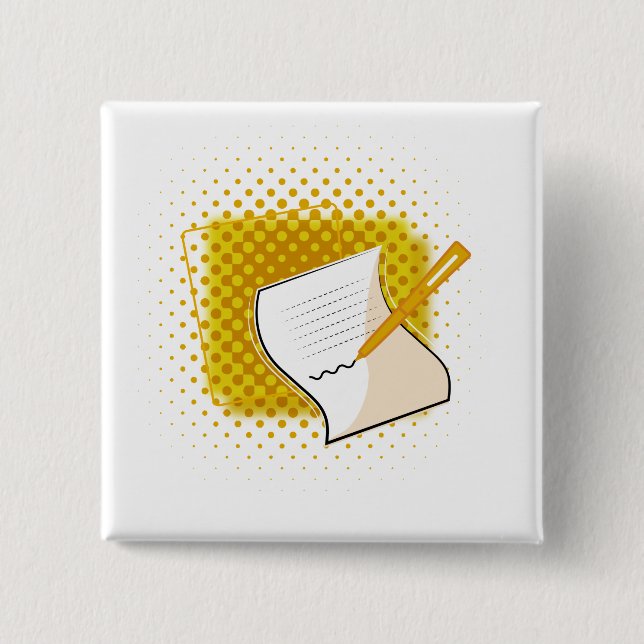 Writing Lover  15 Cm Square Badge (Front)
