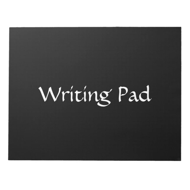 Writing Pad Black Colour Background white text Not (Front)