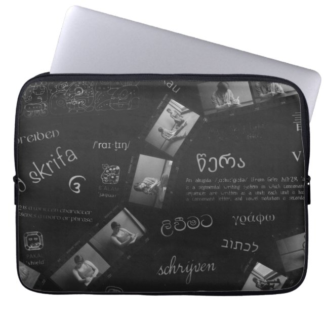 Writing Photogram Laptop Sleeve (Front)